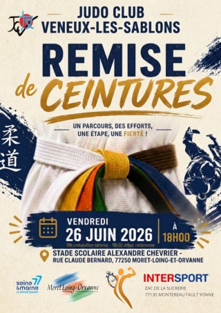Image de l'actu 'Remise de ceintures 26 juin 2026 à 18h00'